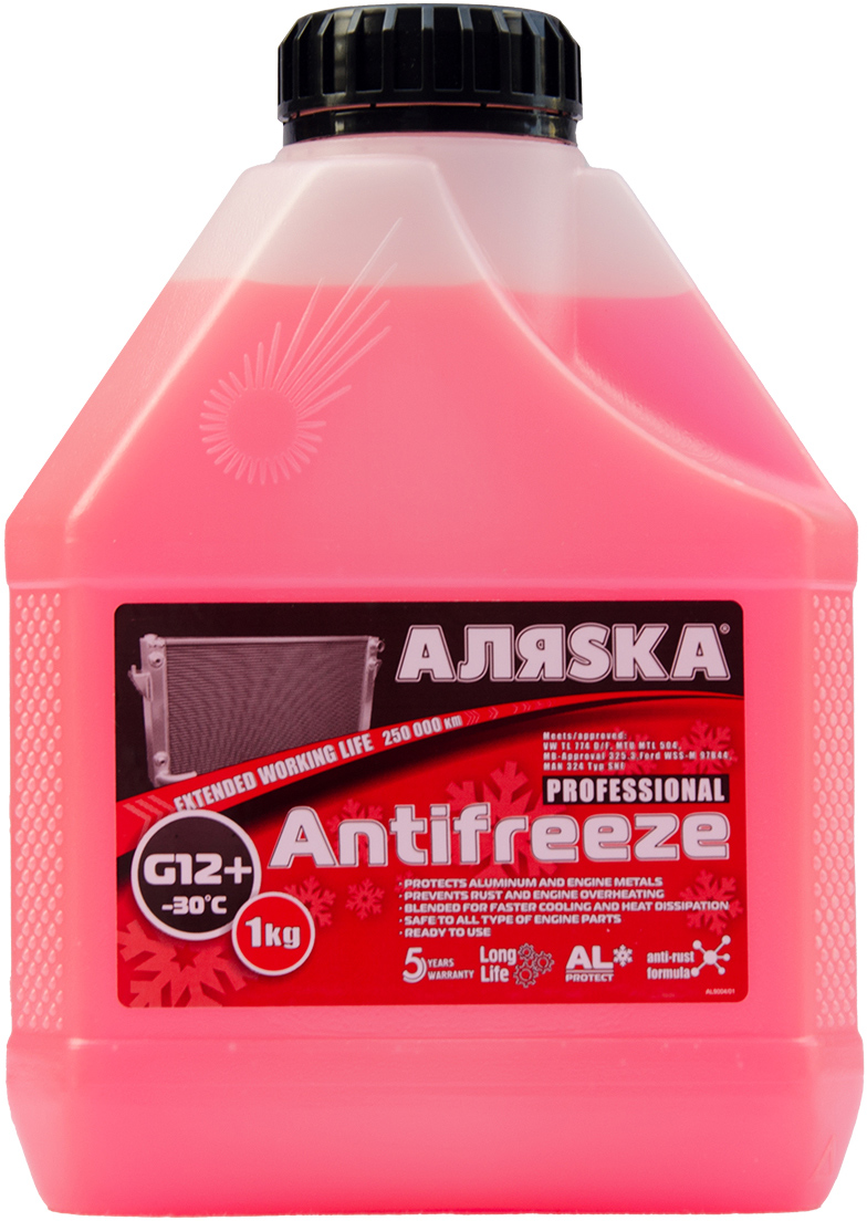 Охолоджувальна рідина АЛЯSКА G12+, готова, червоний, -30°С, 1 л (4820159716654)